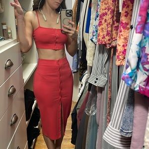 Privacy please crop top and skirt set. Worn once